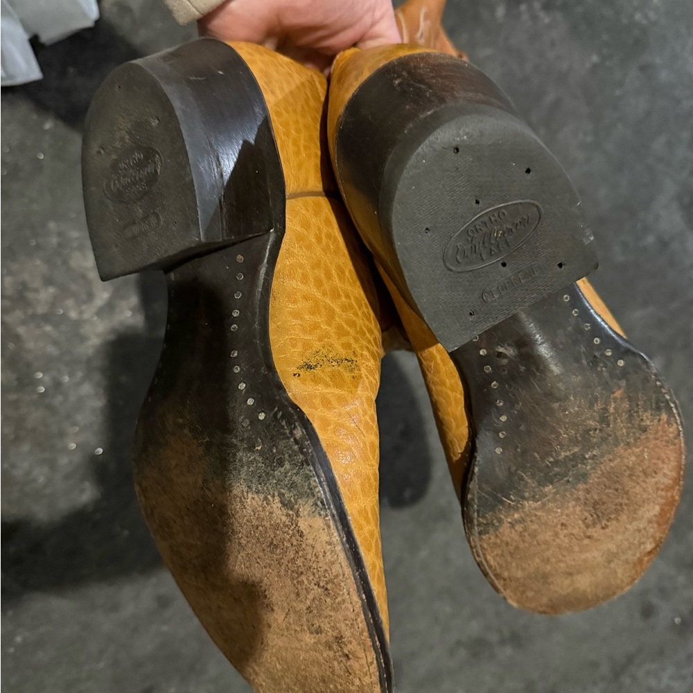 Men's Tan Leather Western Boots - Picture 5 of 9
